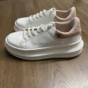 M. Valentina Sneakers Womens Size 9 Y2K Platform Chunky White Pink Shimmer